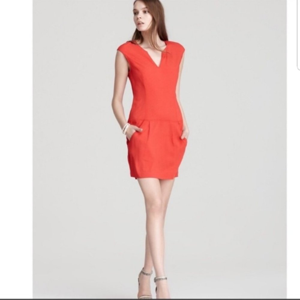 Theory | Adalize Habitat Notch V Neck Red Dress 6